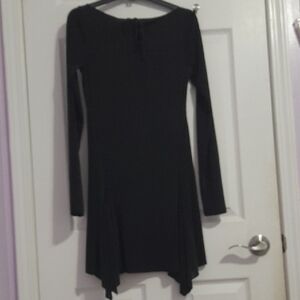 Classic Black Long-Sleeve Swing Dress